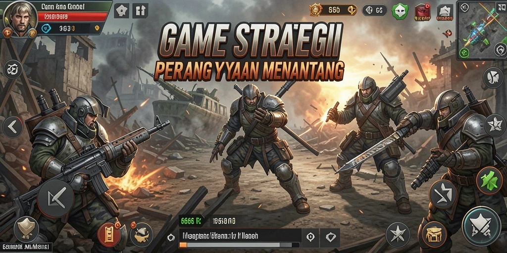 Tampilan menarik dari gameplay <strong>666I</strong> dengan berbagai taktik perang.