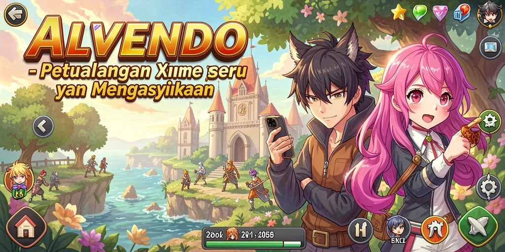 Screenshot ALVENDO menampilkan aksi karakter anime dalam pertarungan seru.