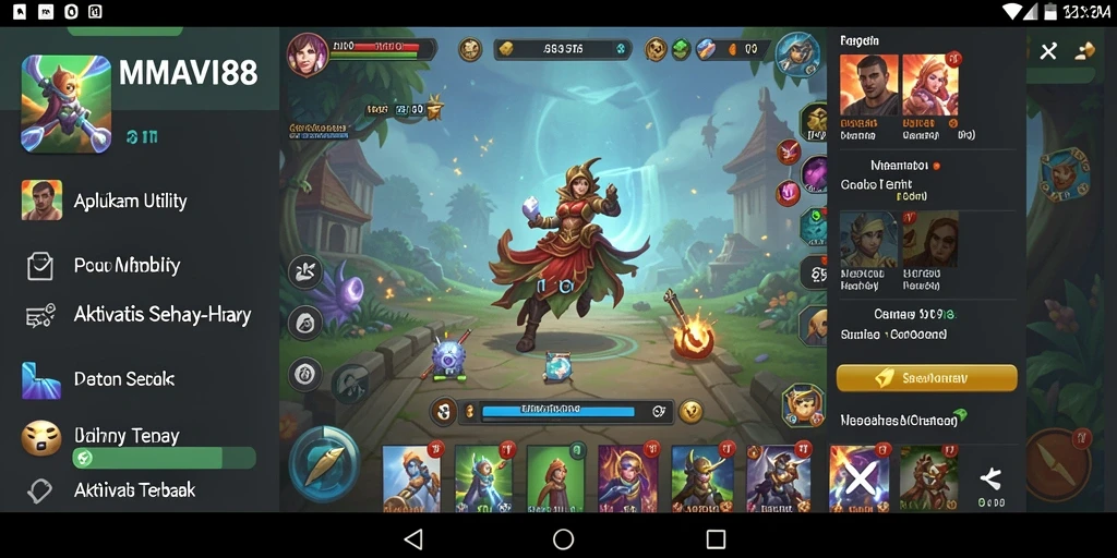 Screenshot AMAVI88 menampilkan antarmuka aplikasi Utility yang sederhana dan menarik.