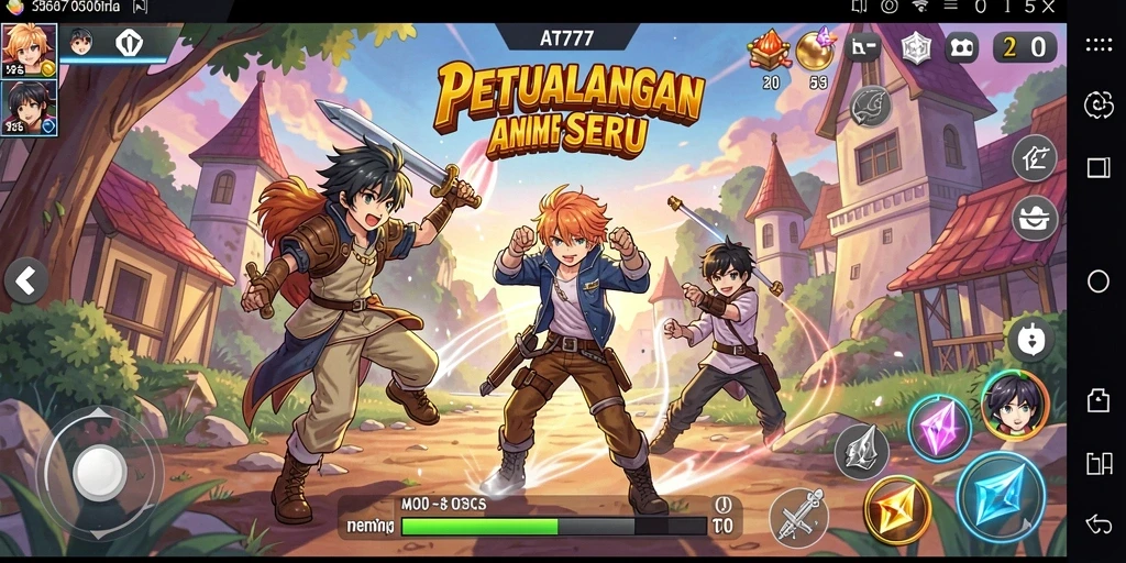 Tangkapan layar gameplay AT777 yang menunjukkan aksi seru dalam dunia Anime.