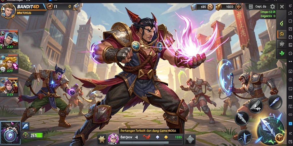 Tangkapan layar menampilkan aksi seru dalam permainan MOBA BANDIT4D.