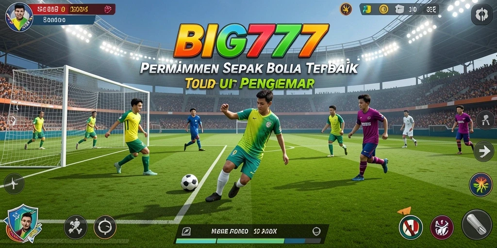 Tampilan gameplay <strong>BIG777</strong> dengan suasana pertandingan sepak bola yang mendebarkan.