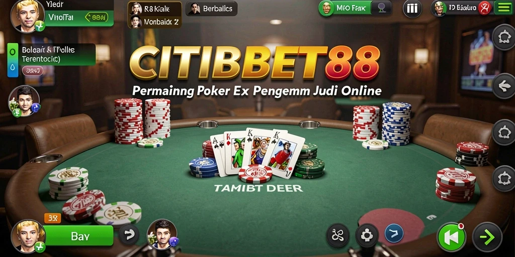 Screenshot gameplay Poker yang menampilkan suasana kompetitif.