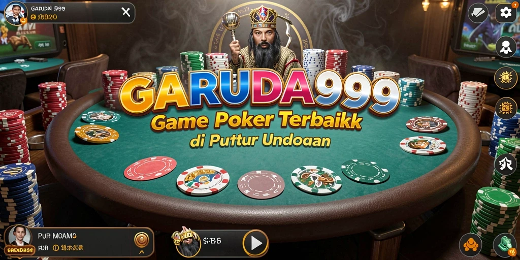 Tampilan menarik gameplay GARUDA999 dan suasana meja poker.