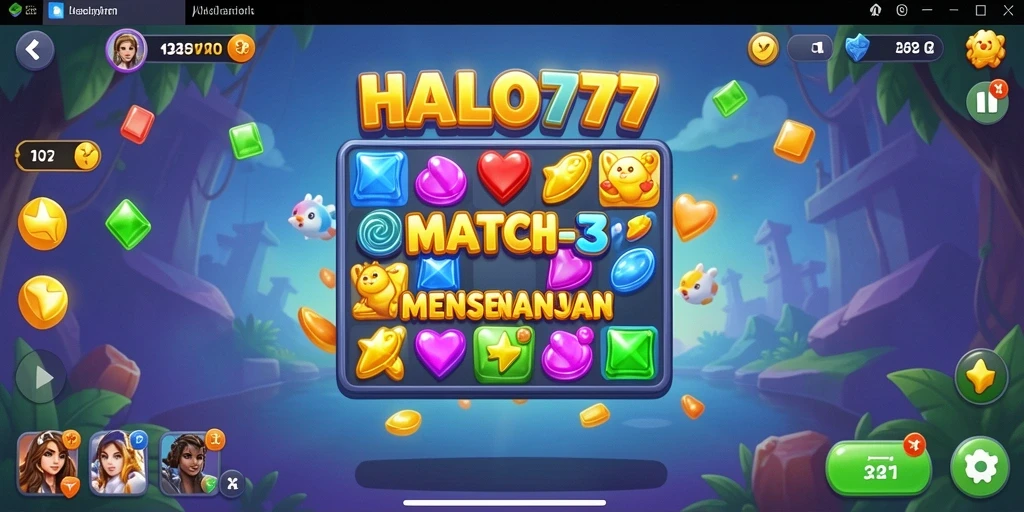 Screenshot HALO777 menunjukkan gameplay seru dan penuh warna.