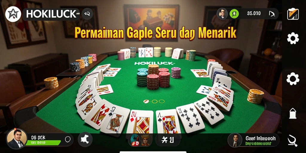 Tampilan gameplay seru HOKILUCK dengan teman-teman bermain Gaple.