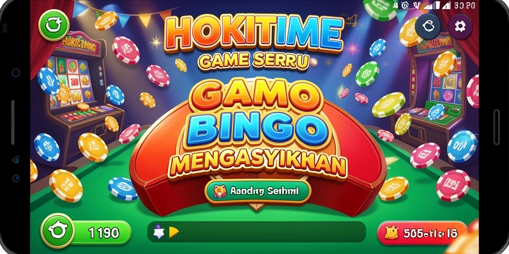 Tampilan gameplay seru HOKITIME dengan aktivitas Bingo yang menarik.