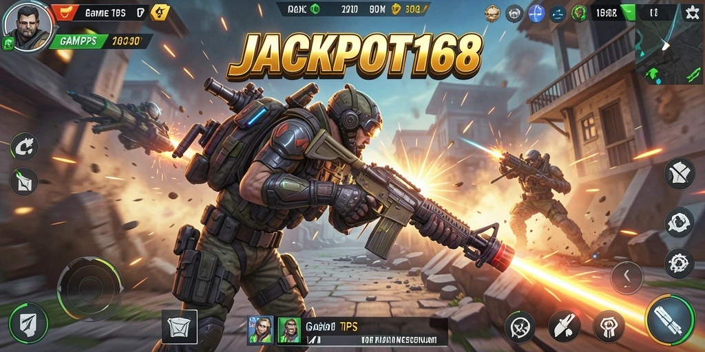 Tampilan gameplay mendebarkan dari JACKPOT168 dalam aksi perang.
