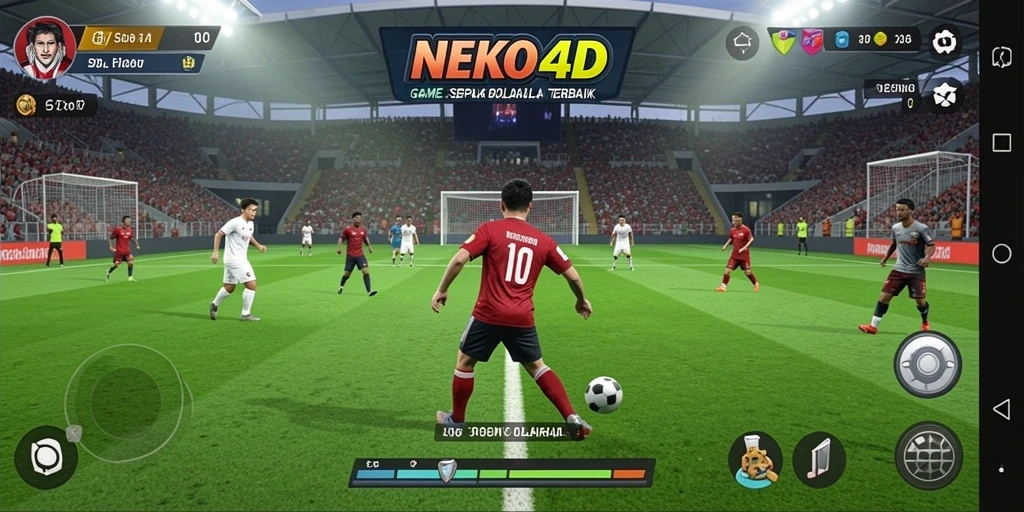 Tangkapan layar NEKO4D dengan aksi sepak bola yang mendebarkan.