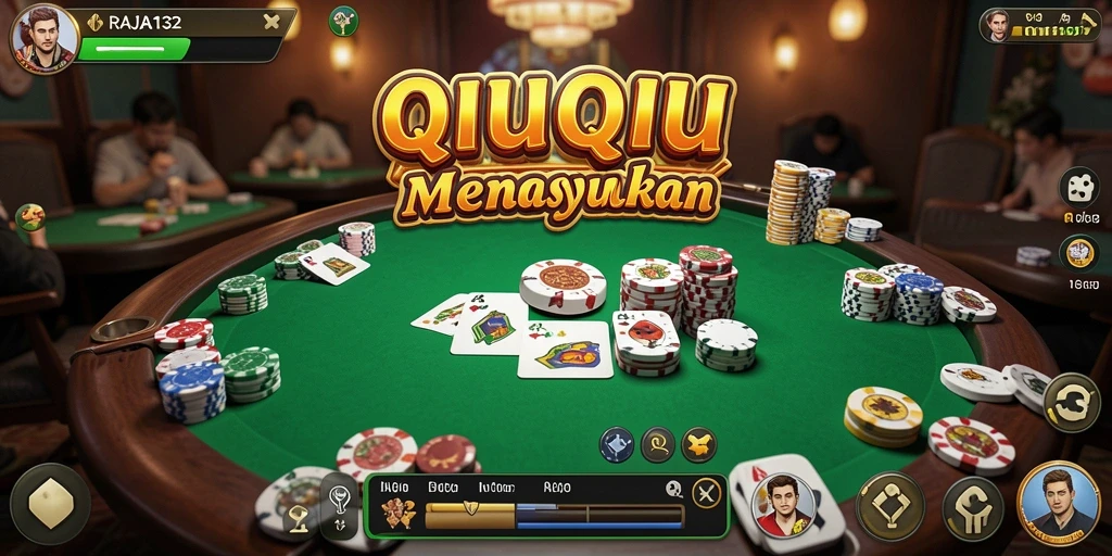 Tampilan gameplay seru dari RAJA132 dengan kartu QiuQiu.