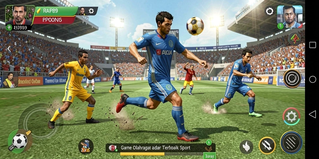 Screenshot gameplay RAP89 yang menunjukkan aksi olahraga seru.