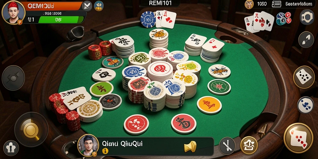 Tampilan permainan QiuQiu yang menarik di REMI101.
