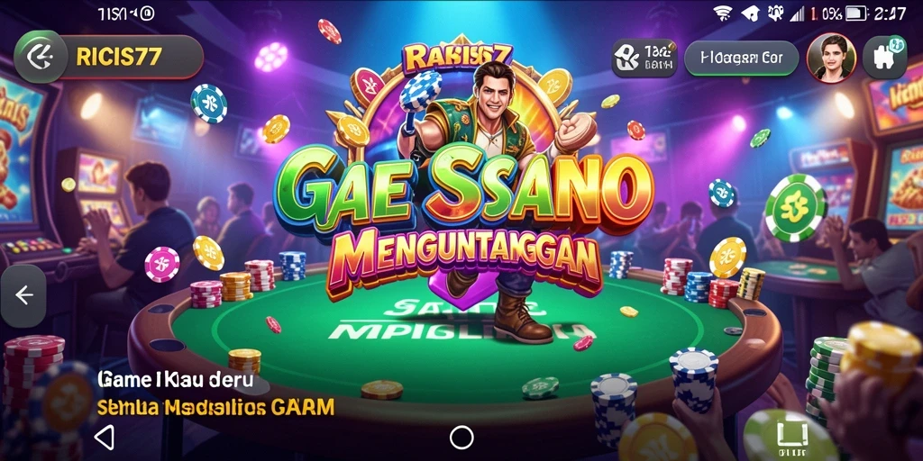 Menampilkan gameplay seru dari RICIS77 di aplikasi Kasino.