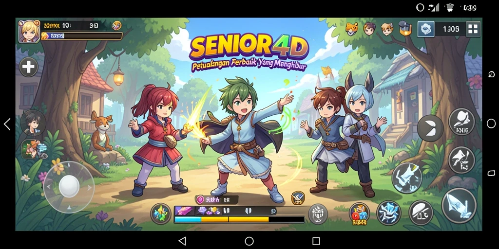 Tampilan seru gameplay SENIOR4D yang membawa pemain ke dunia anime.