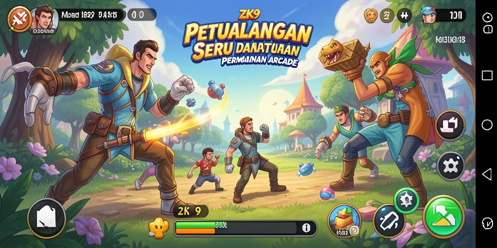 Tampilan gameplay seru dari ZK9 dengan berbagai tantangan Arcade.